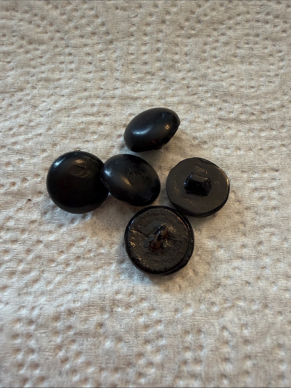 Set of 5 Black Shank Buttons